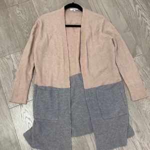 Madewell two tone long duster cardigan.
